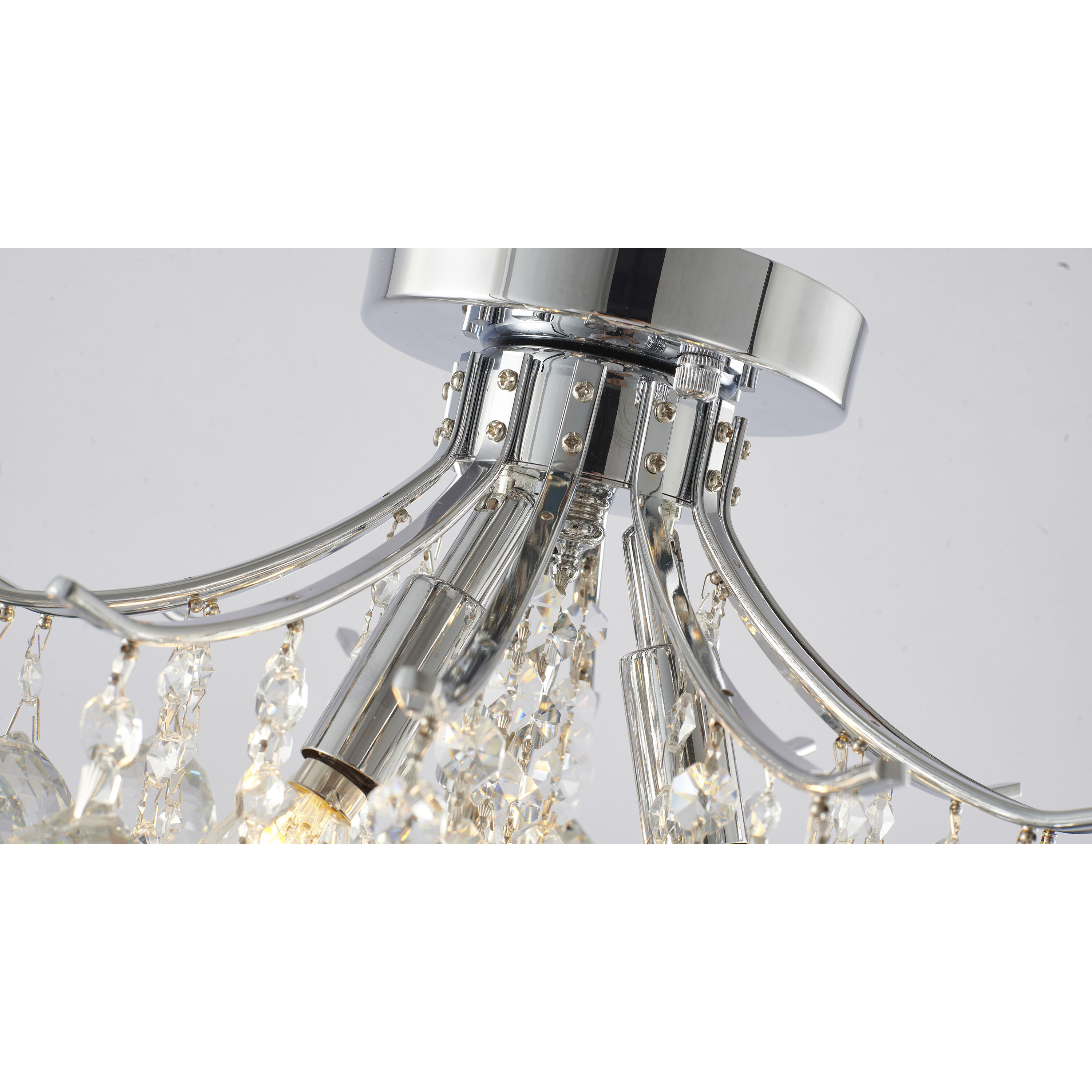 Canada 3 Light 12 inch Chrome Semi Flush Mount Ceiling Light