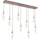 Fiori LED Burnished Bronze Linear Multi-Pendant Ceiling Light, Multi-Port