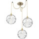Terra 3 Light 18 inch Gilded Brass Swag Multi-Pendant Ceiling Light in Clear Optic