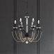 Priscilla 6 Light Black Chandelier Ceiling Light in Black Matte, Bronze Pearl, Adjustable Height