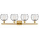Ballston Deco Swirl 4 Light 36 inch Satin Gold Bath Vanity Light Wall Light, Ballston