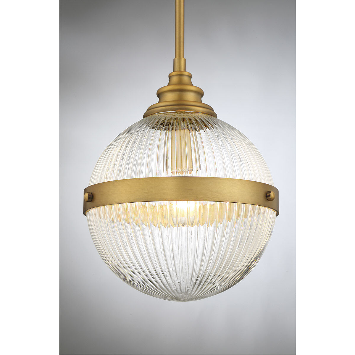 Modern 1 Light 10 inch Natural Brass Mini-Pendant Ceiling Light