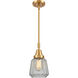 Franklin Restoration Chatham 1 Light 6 inch Satin Gold Mini Pendant Ceiling Light in Clear Glass