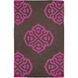 Frontier 36 X 24 inch Fuchsia, Dark Brown Rug