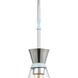 Modley 1 Light 6 inch Polished Chrome with Aqua and Clear Mini Pendant Ceiling Light