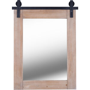 Lacey 40 X 30 inch Light Wood And Matte Black Metal Wall Mirror 