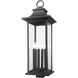 Tiberius 6 Light 34 inch Black Outdoor Post Mount Fixture in Clear Seedy Glass