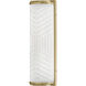 Lisa McDennon Devon LED 4.75 inch Lacquered Brass Bath Light Wall Light in Etched Opal, 20W, 2900K, Linear, Sconce