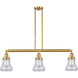 Franklin Restoration Bellmont LED 39 inch Satin Gold Island Light Ceiling Light in Seedy Glass, Franklin Restoration