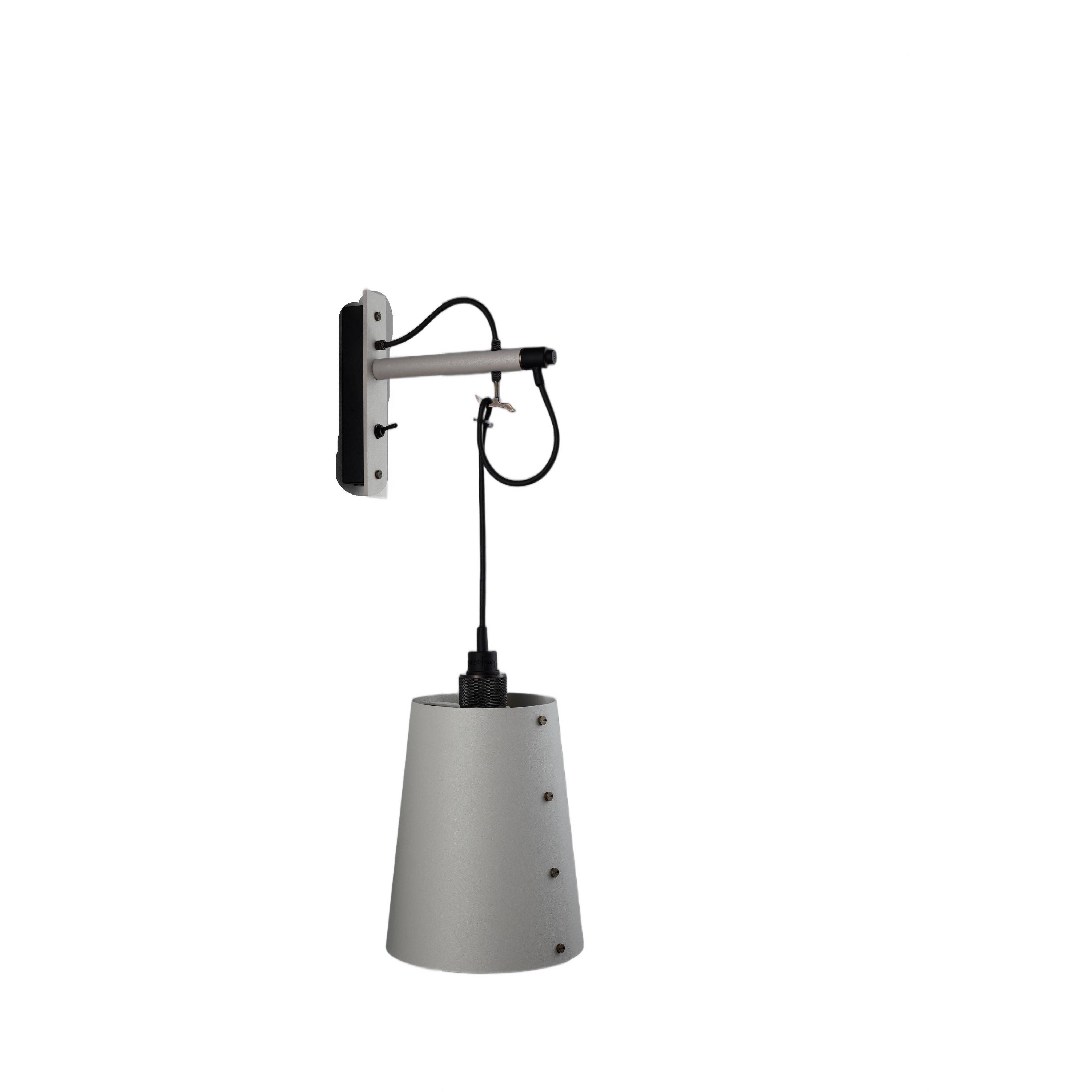 Hooked Wall Light in Stone / Smoked Bronze