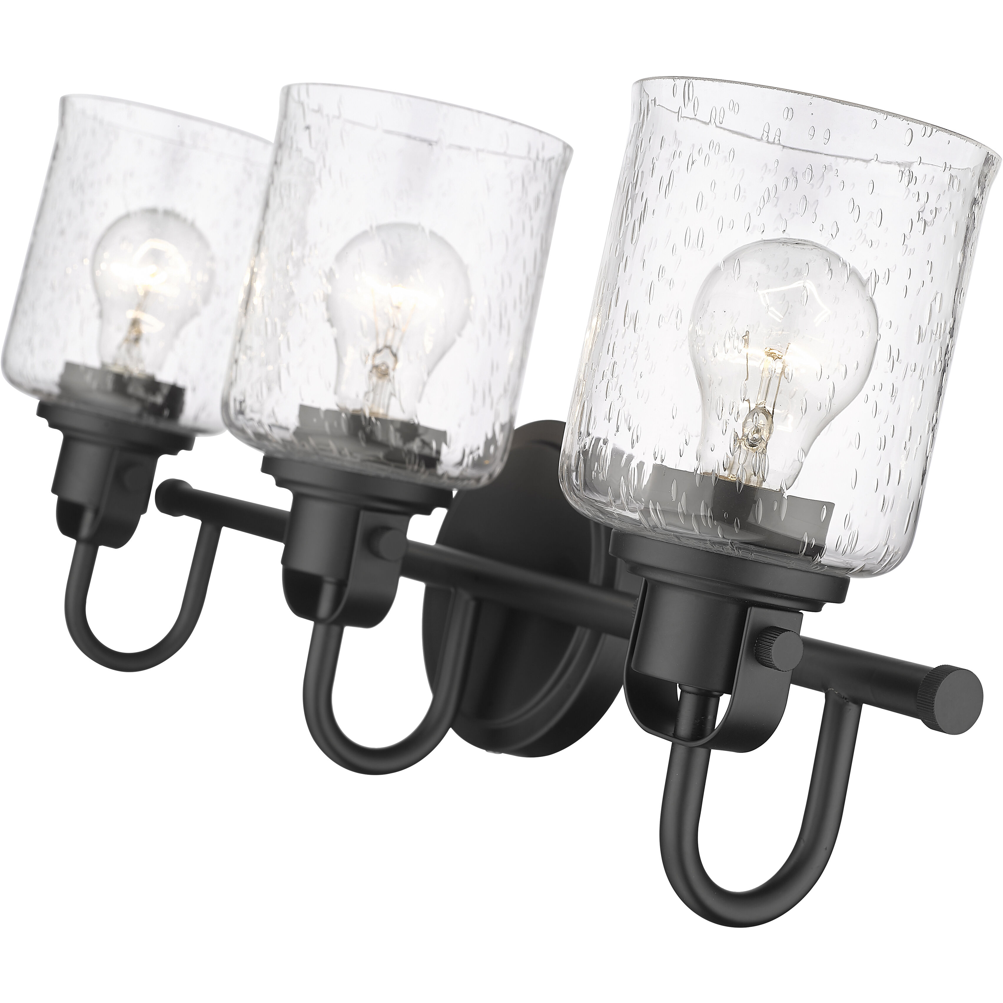 Kinsley 3 Light 22 inch Matte Black Vanity Wall Light