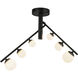 Cypress LED 7.38 inch Black/Opal Glass Semi-Flush Mount Ceiling Light