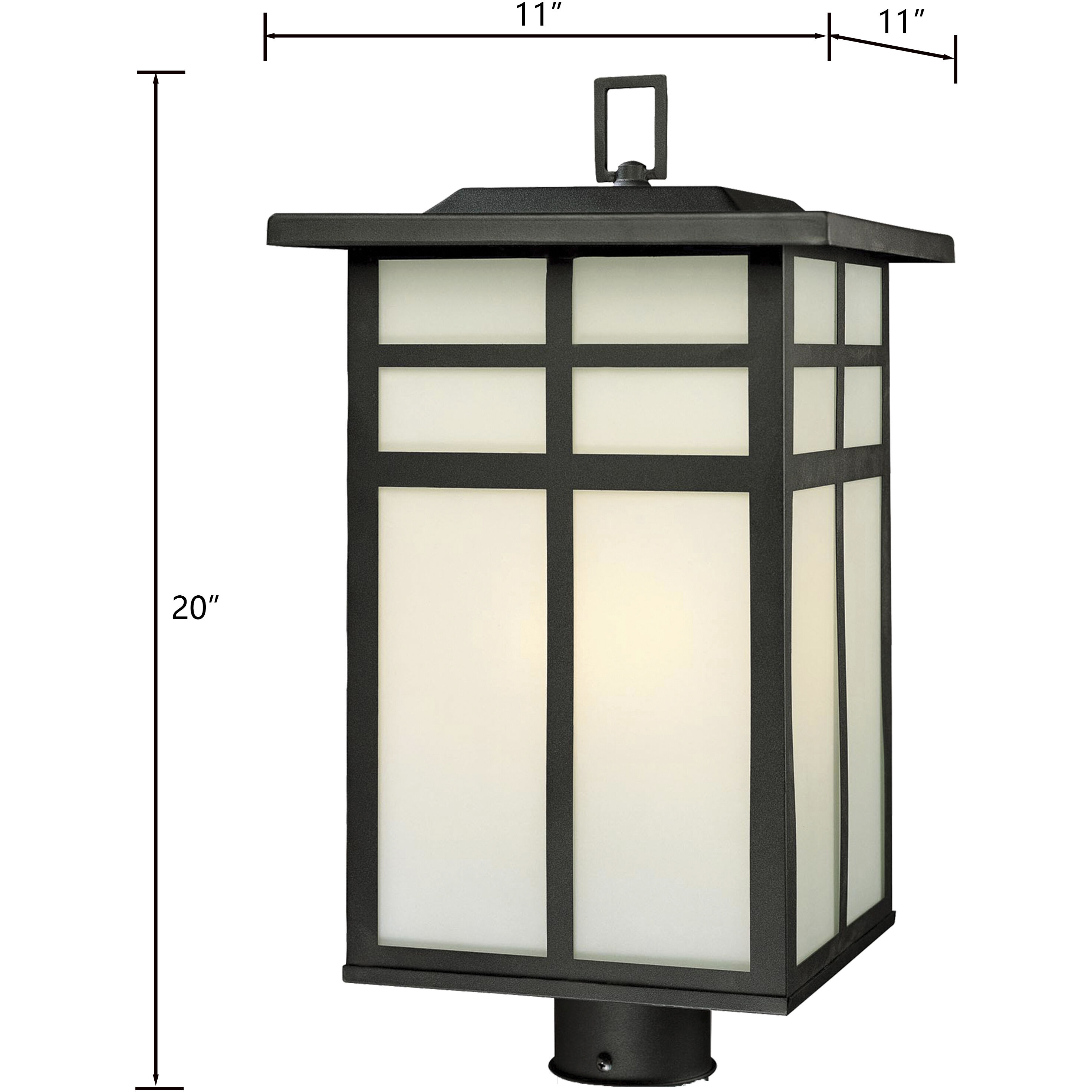 Mission 3 Light 20 inch Black Outdoor Post Light