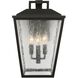 Drew & Jonathan Kennewick 3 Light 16.5 inch Textured Black Outdoor Wall Lantern, Large