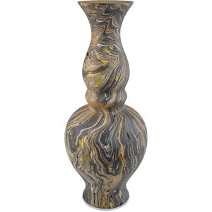 Brown Marbleized 24 inch Double Gourd Vase