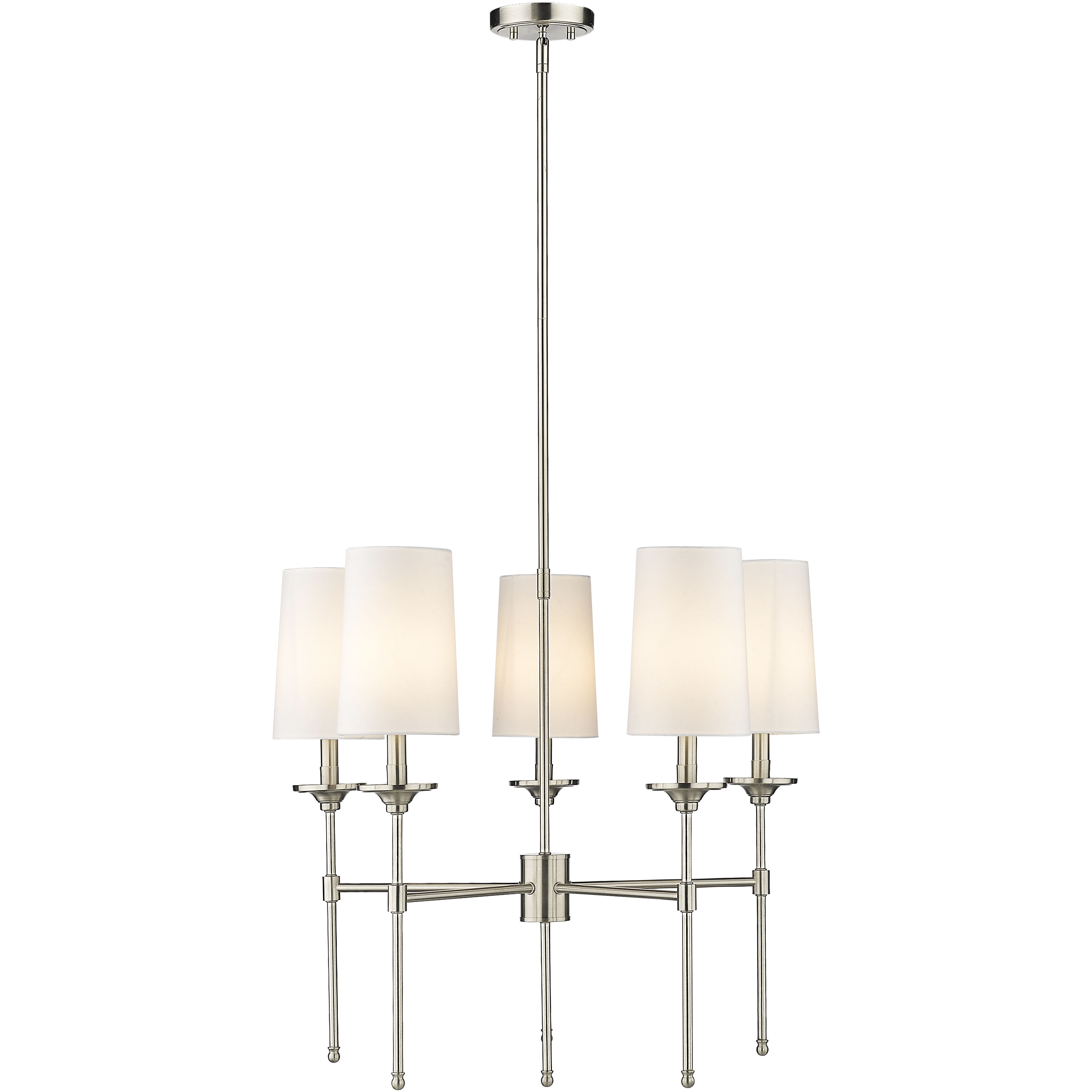 Emily 5 Light 28 inch Brushed Nickel Chandelier Ceiling Light