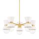 Gillian 5 Light 28 inch Aged Brass/Ceramic Gloss Cream Chandelier Ceiling Light in Aged Brass/Gloss Cream