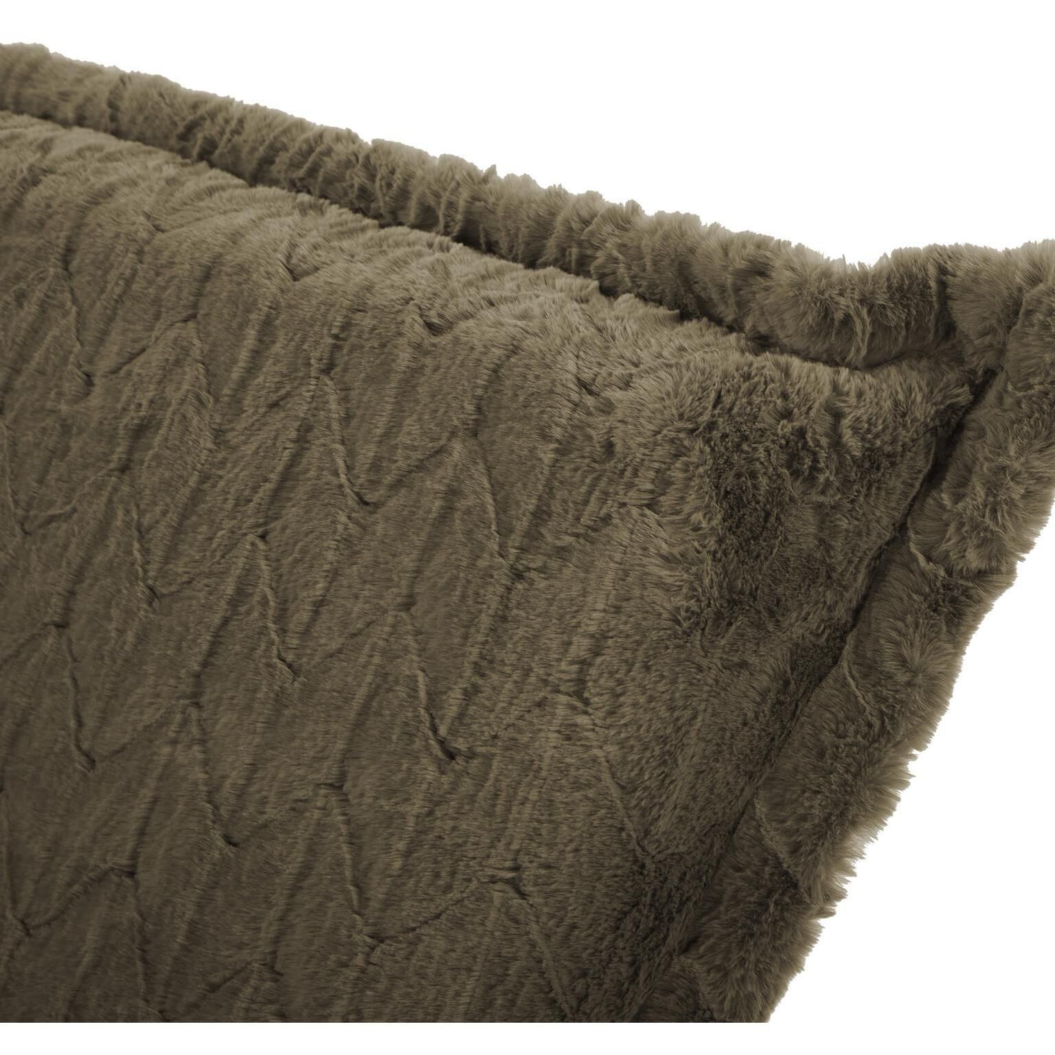 Puff Angora Moss Scroll Rocker with Cover