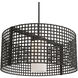 Tweed 1 Light 24.5 inch Matte Black Chandelier Ceiling Light, Drum