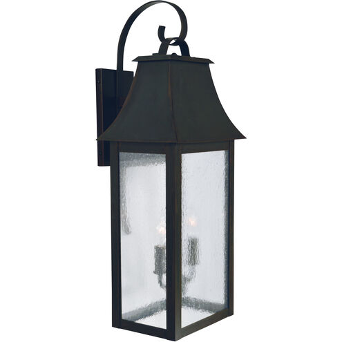 Orpington 2 Light 25 inch Antique Copper Outdoor Wall Mount in Clear