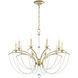 Priscilla 10 Light Heirloom Silver Chandelier Ceiling Light in White Pearl, Adjustable Height