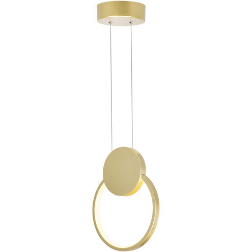 Pulley LED 8 inch Satin Gold Mini Pendant Ceiling Light