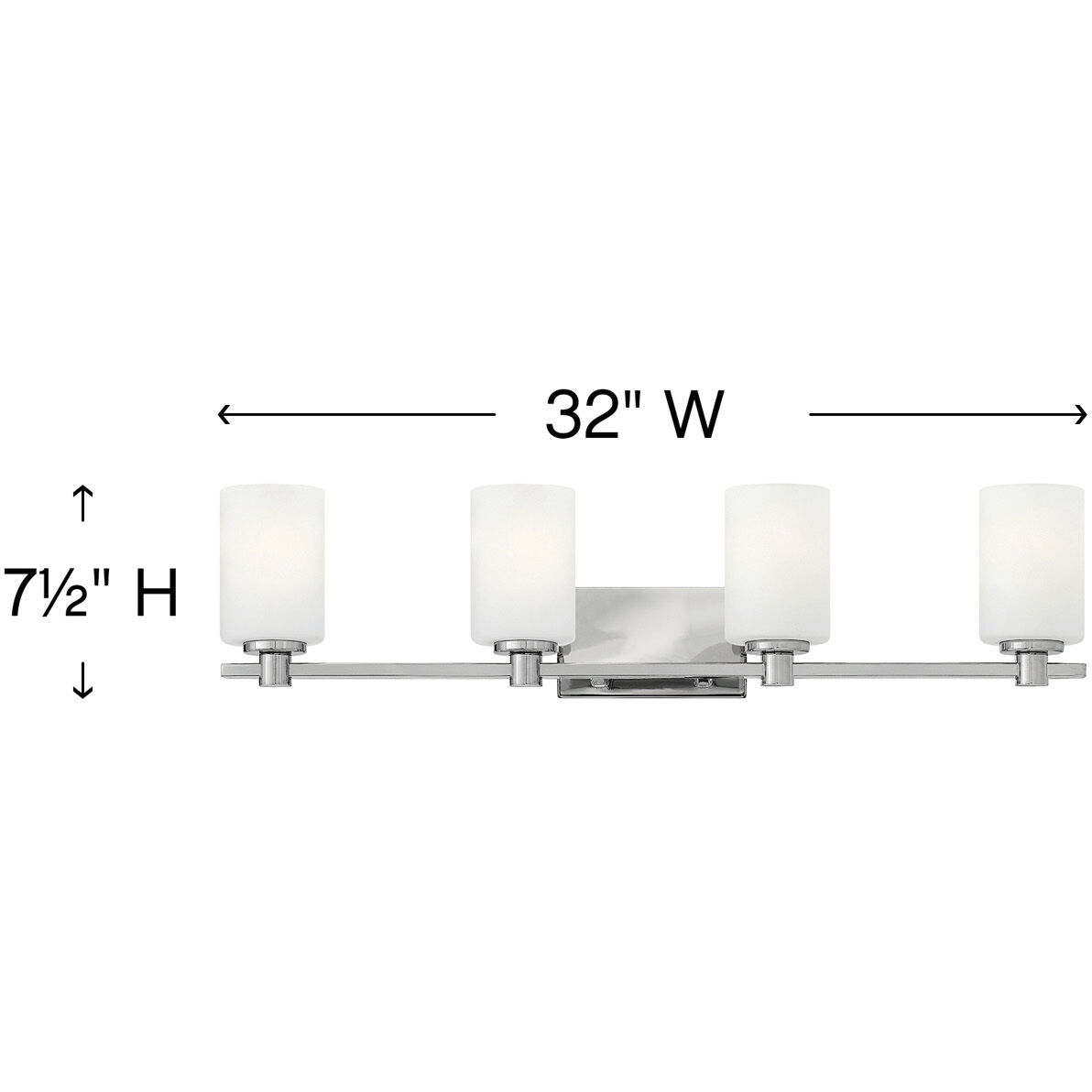Karlie 4 Light 32 inch Chrome Vanity Light Wall Light