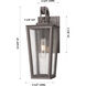 Madison 1 Light 14.38 inch Bronze Outdoor Sconce in Seedy Glass
