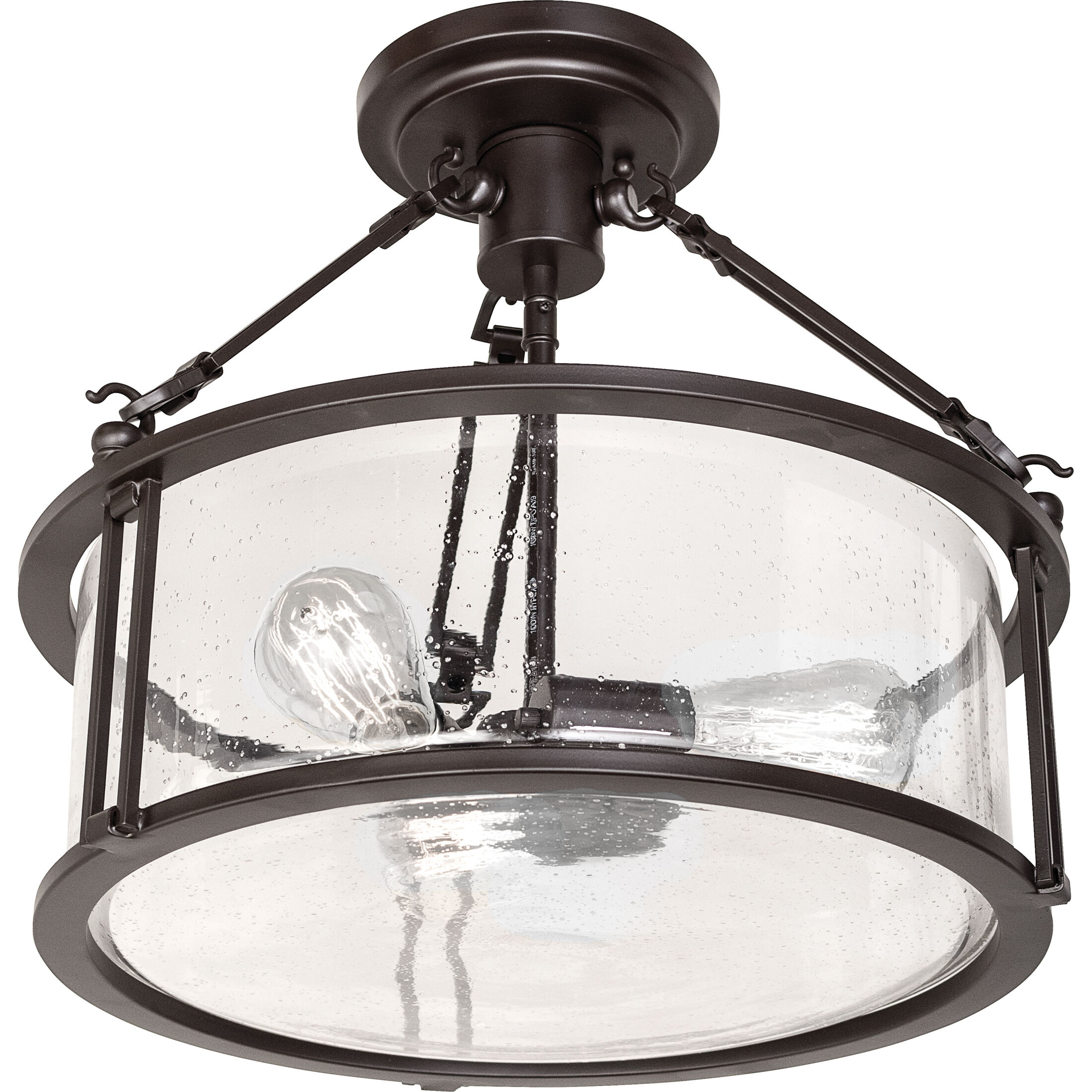 Buchanan 3 Light 16 inch Western Bronze Semi-Flush Mount Ceiling Light