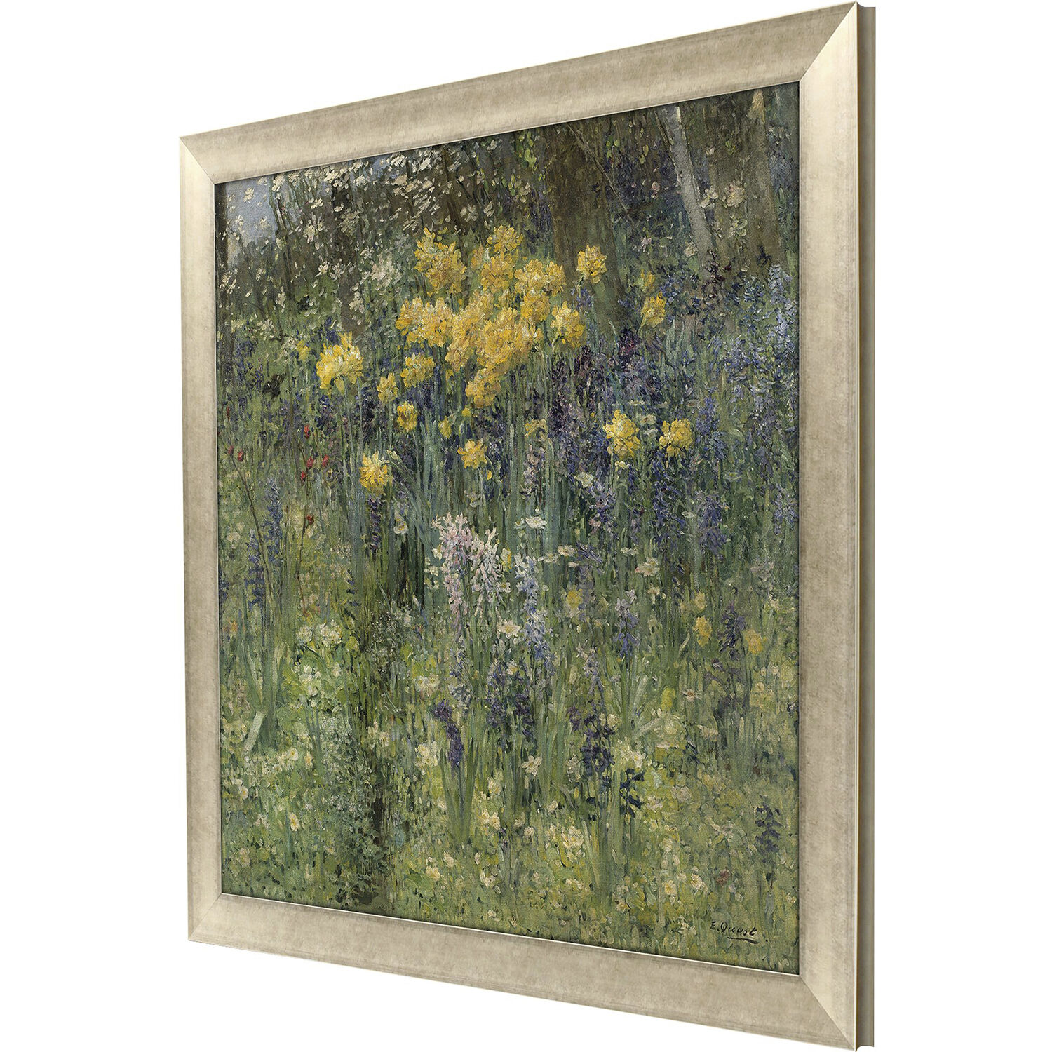 Landscapes Green and Multi and Purple and Yellow Framed Art