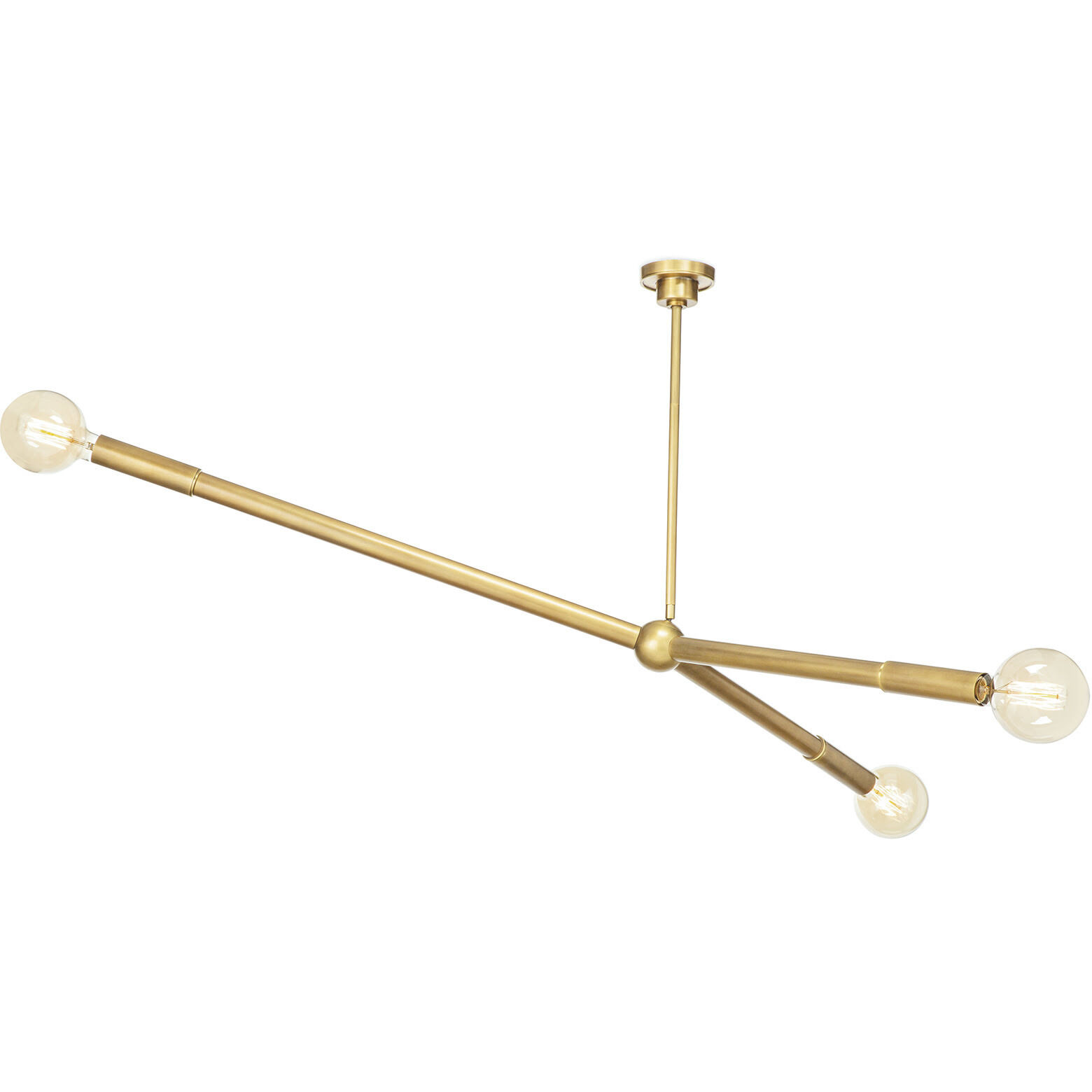 Talon 3 Light 51.25 inch Natural Brass Chandelier Ceiling Light