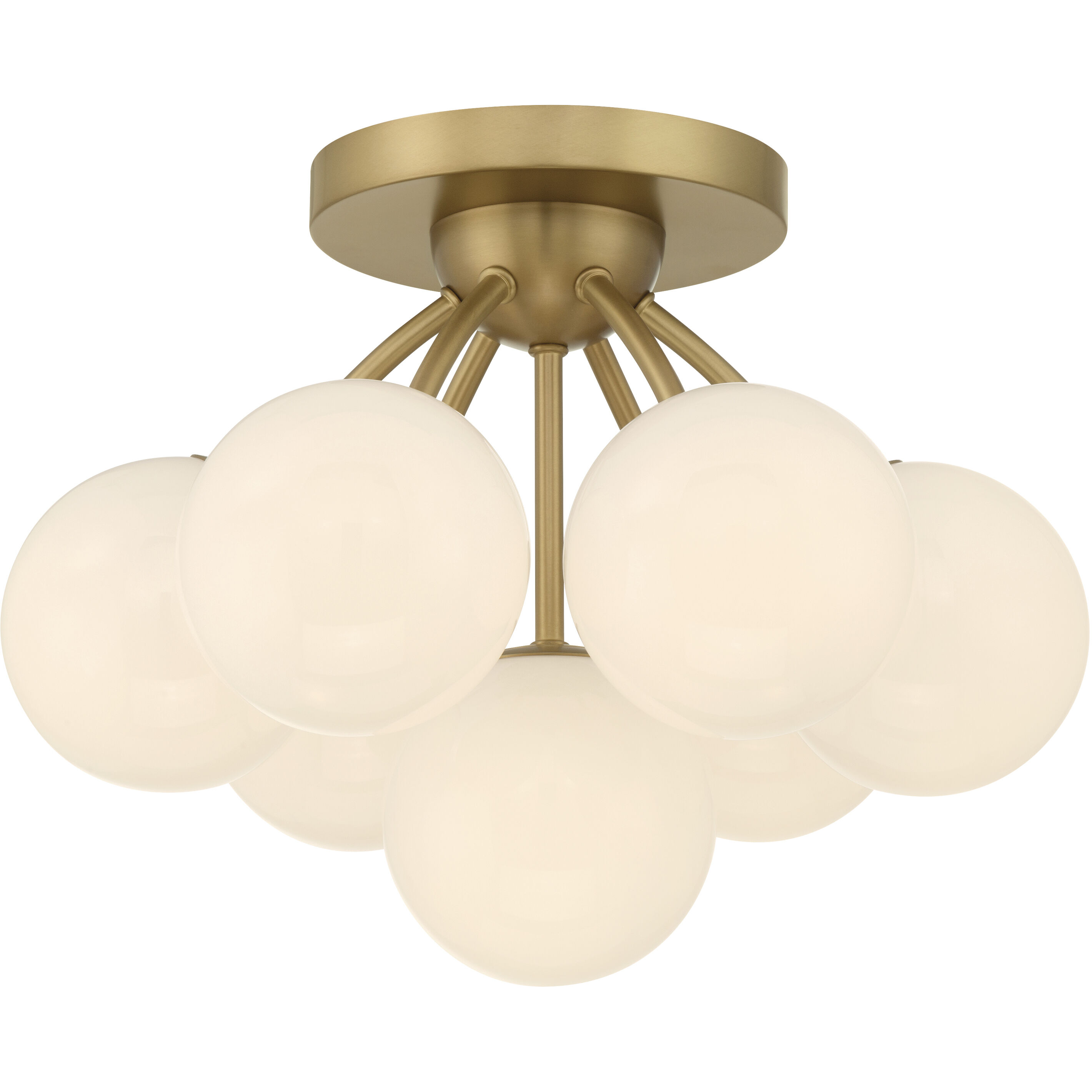 Lunara 7 Light 18.25 inch Legacy Brass Semi-Flush Mount Ceiling Light