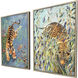 Tiger/Leopard Orange and Blue and Green and Multi Framed Art