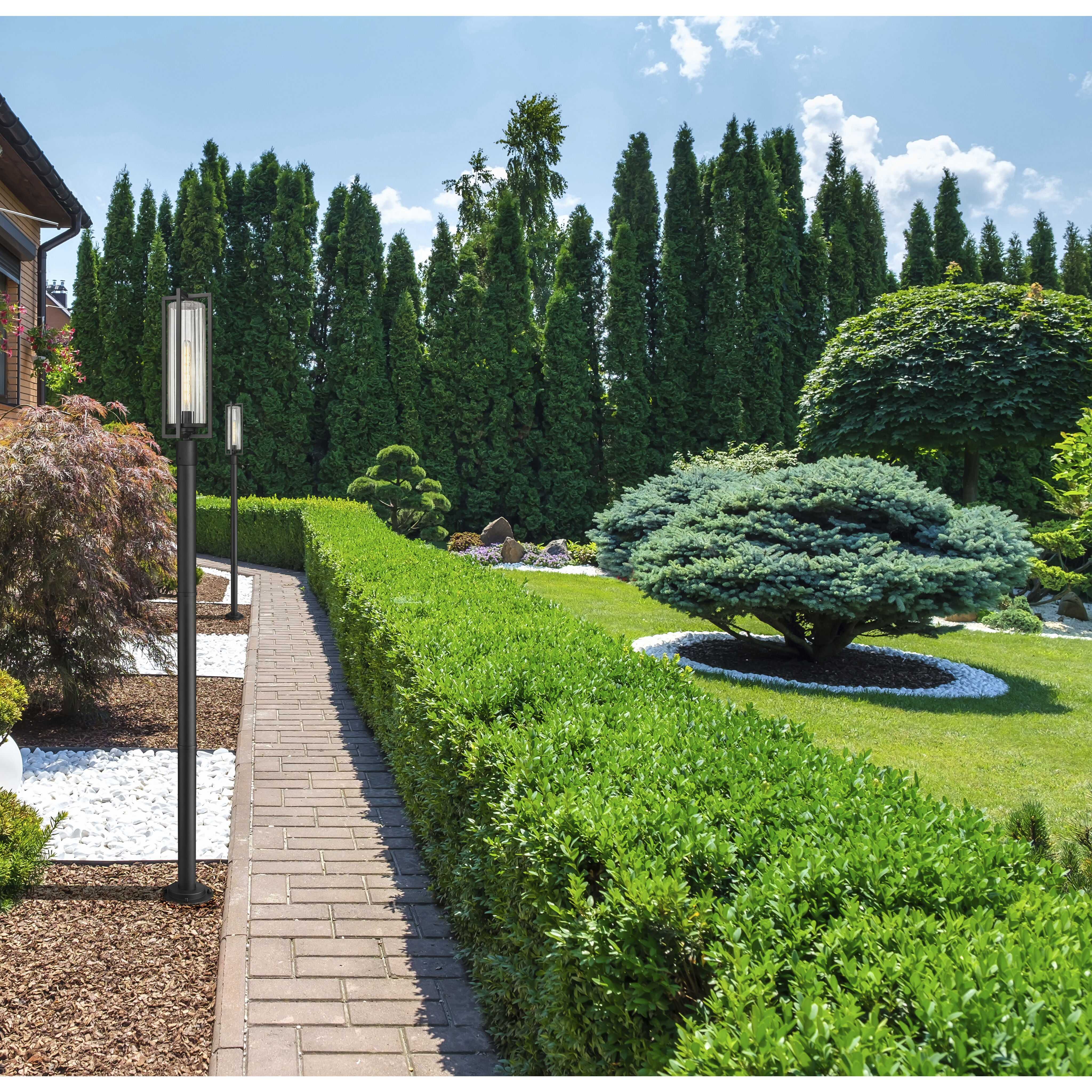 Aura 1 Light 99.5 inch Black Outdoor Post Mounted Fixture in G9