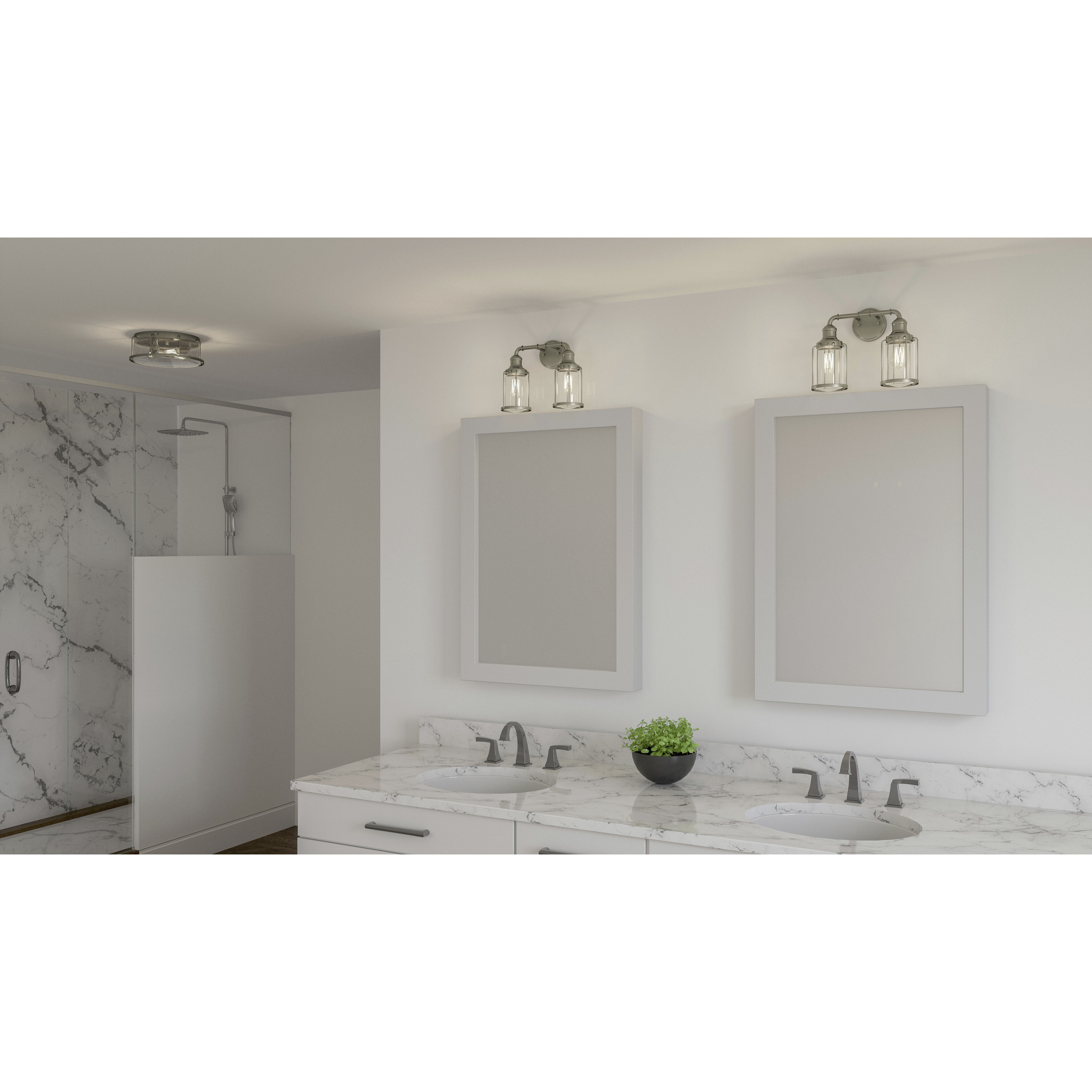 Ludlow 3 Light 13.25 inch Brushed Nickel Flush Mount Ceiling Light