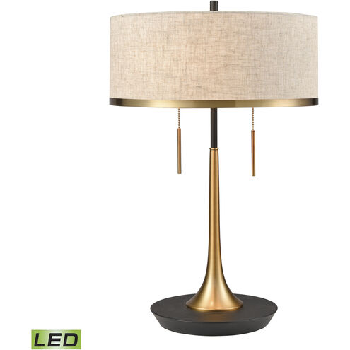 Magnifica 22 inch 9 watt Brass with Black Table Lamp Portable Light