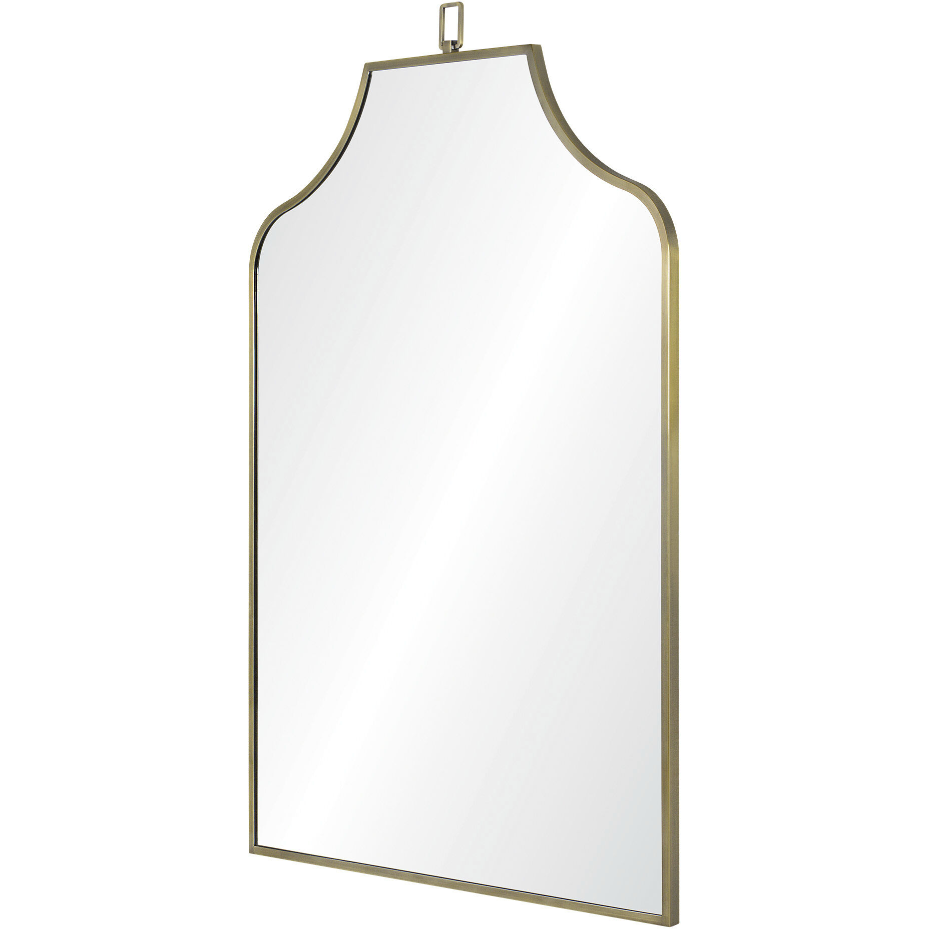 Calliope 45 X 30 inch Clear and Antique Brushed Brass Wall Mirror