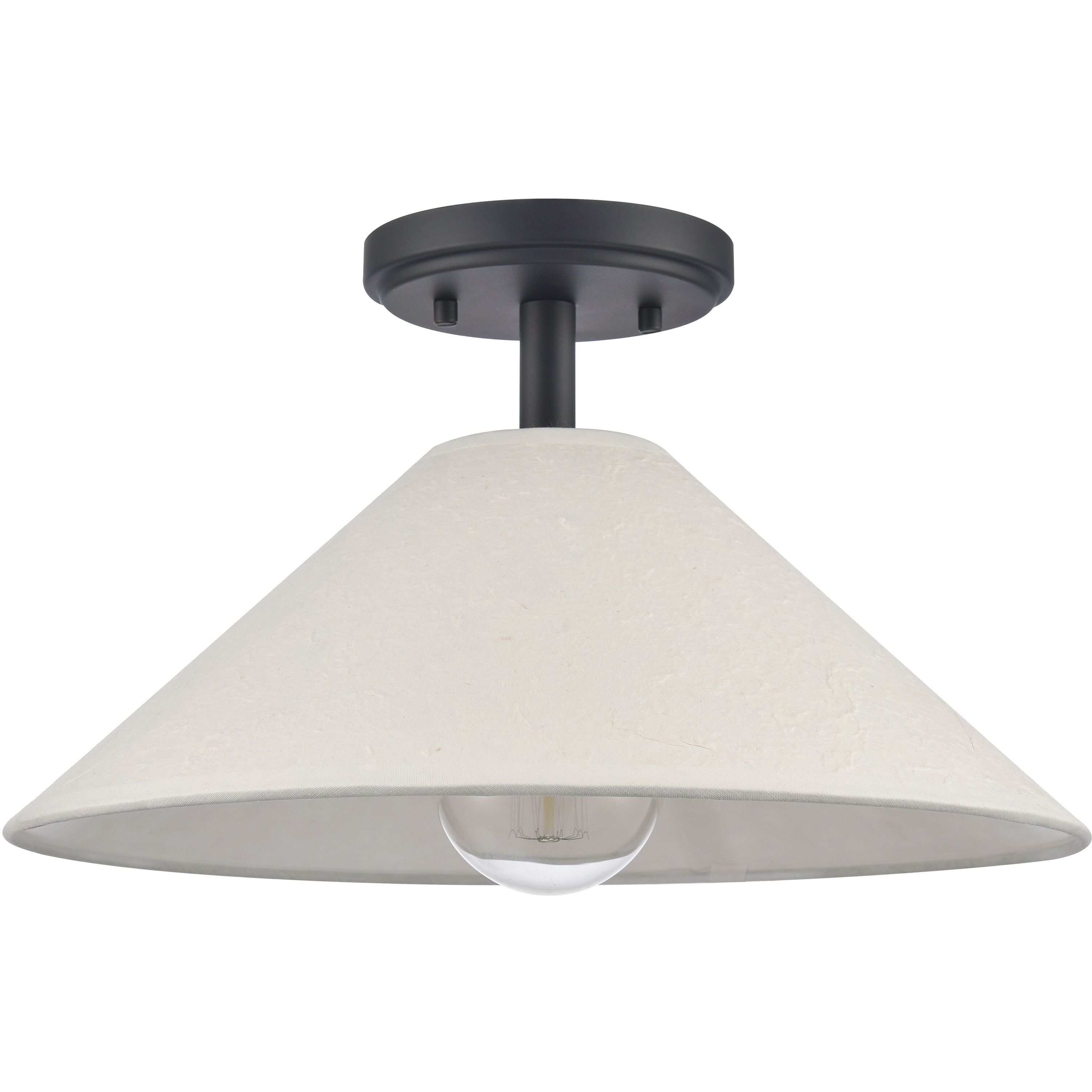Rydell 1 Light 14 inch Matte Black Semi Flush Mount Ceiling Light