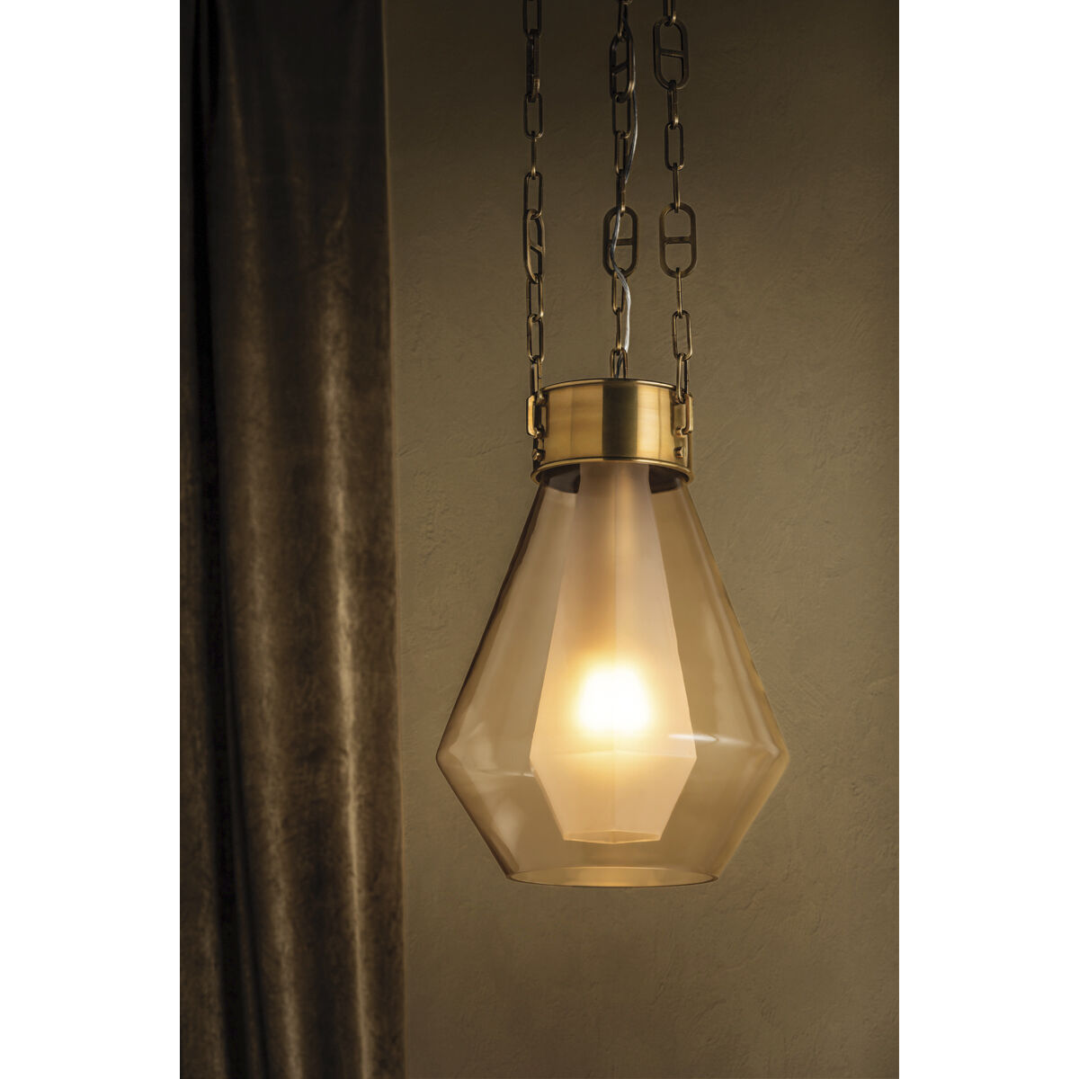 Tragus 1 Light 14 inch Vintage Brass Pendant Ceiling Light