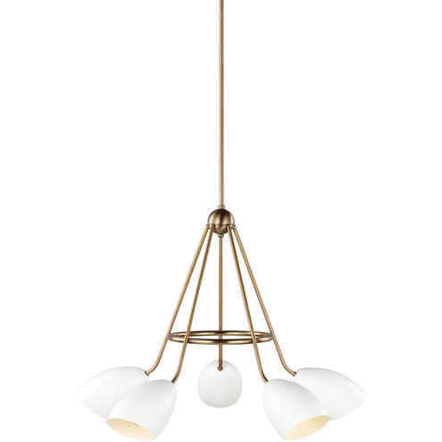 AERIN Summer 5 Light 30 inch Matte White Chandelier Ceiling Light