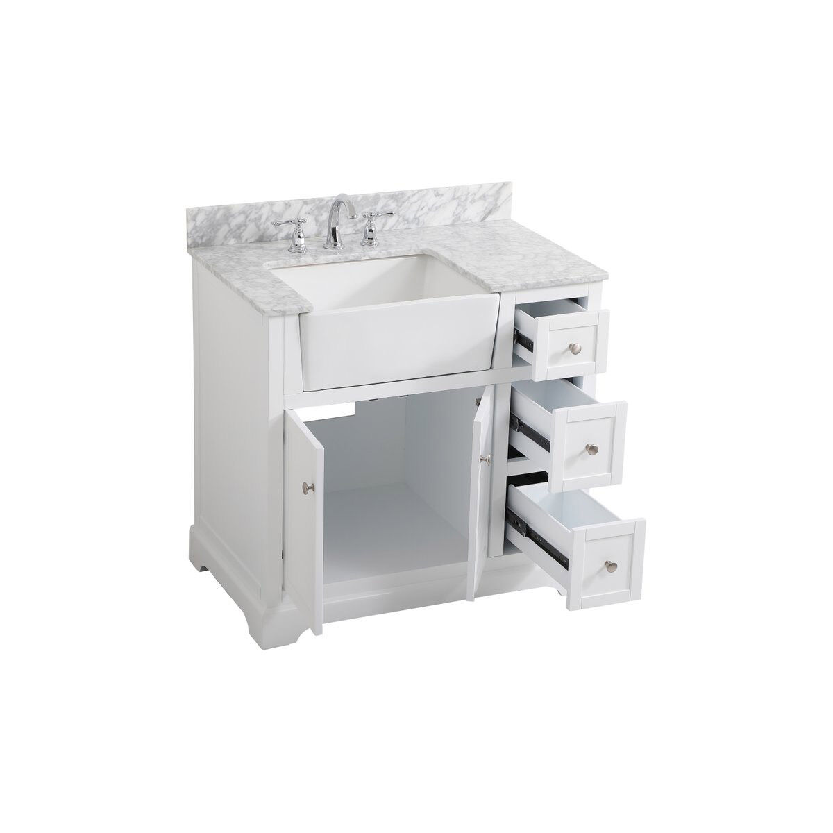 Franklin 36 X 22 X 35 inch White Bathroom Vanity Cabinet