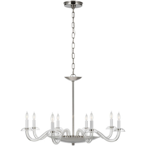 Paloma Contreras Brigitte LED 34.75 inch Clear Glass and Polished Nickel Chandelier Ceiling Light, Large