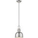 Melange 1 Light 8.25 inch Brushed Nickel Pendant Ceiling Light in Brushed Nckel Metal and Glass