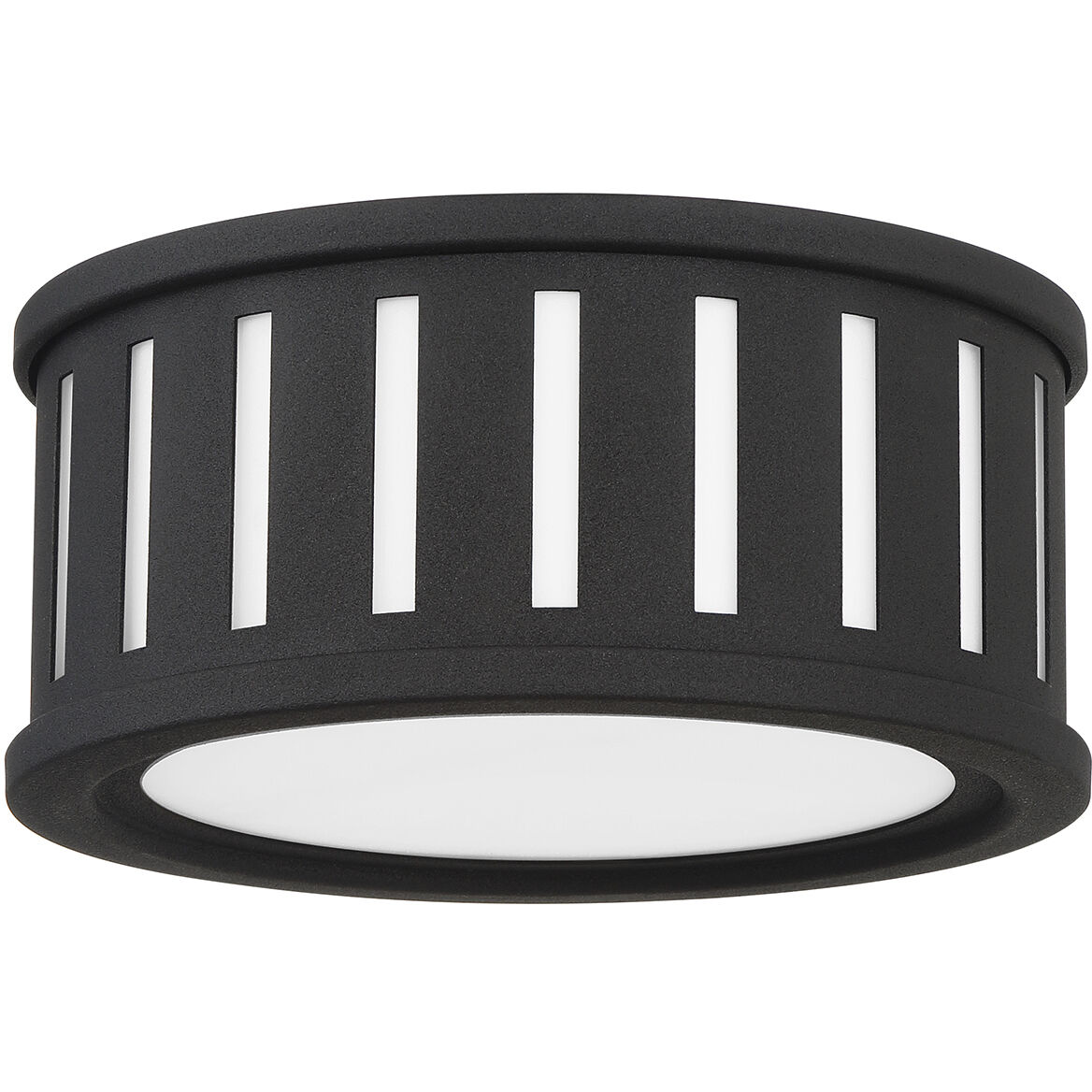 Kendal 2 Light 9.5 inch Black Forged Flush Ceiling Light