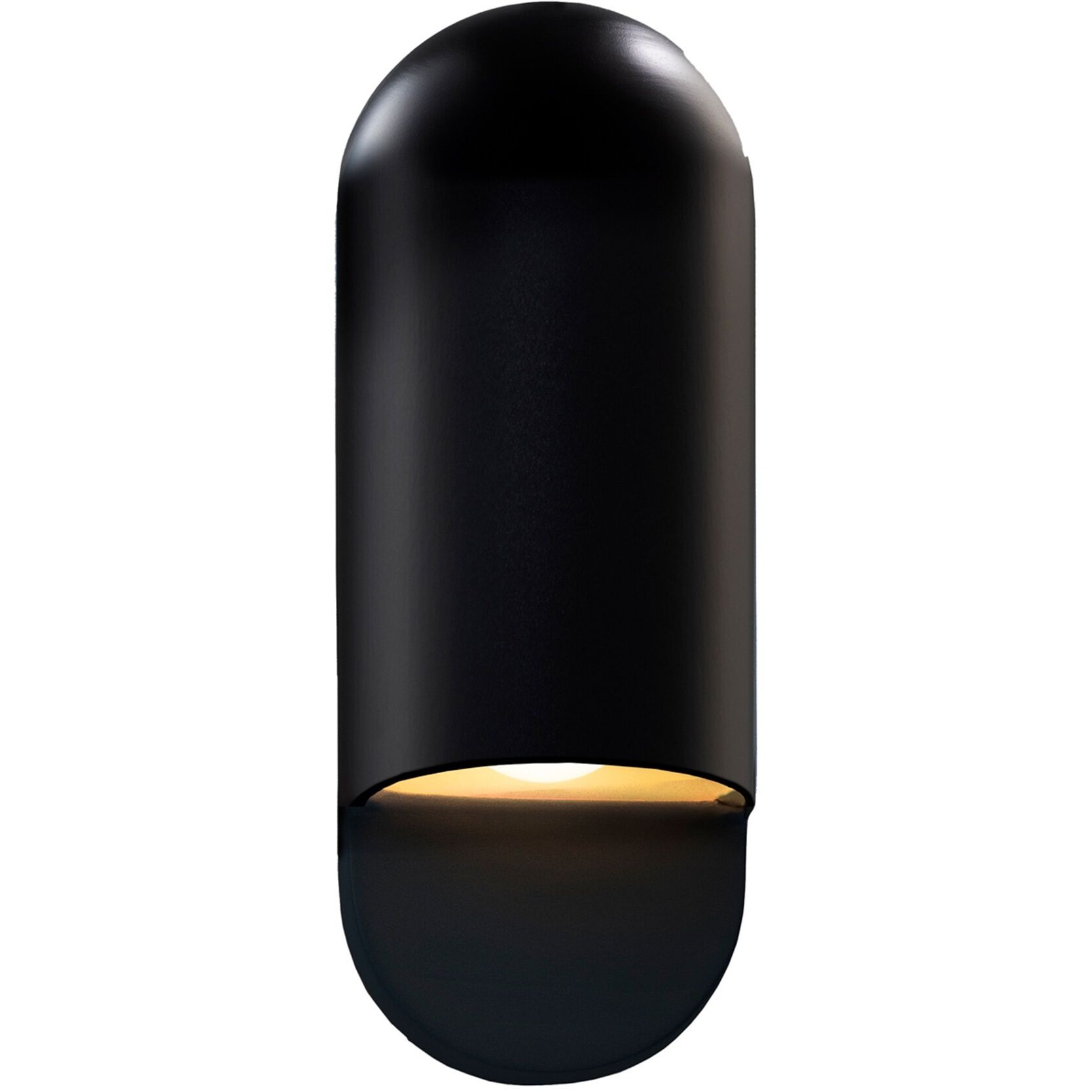 Ambiance Collection - Capsule Wall Sconce Wall Light in Replaceable Bulb, Carbon Matte Black, 4D x 14H, Form+Finish+Function
