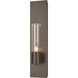 Pillar 1 Light 4.3 inch Bronze ADA Sconce Wall Light in Seeded Clear