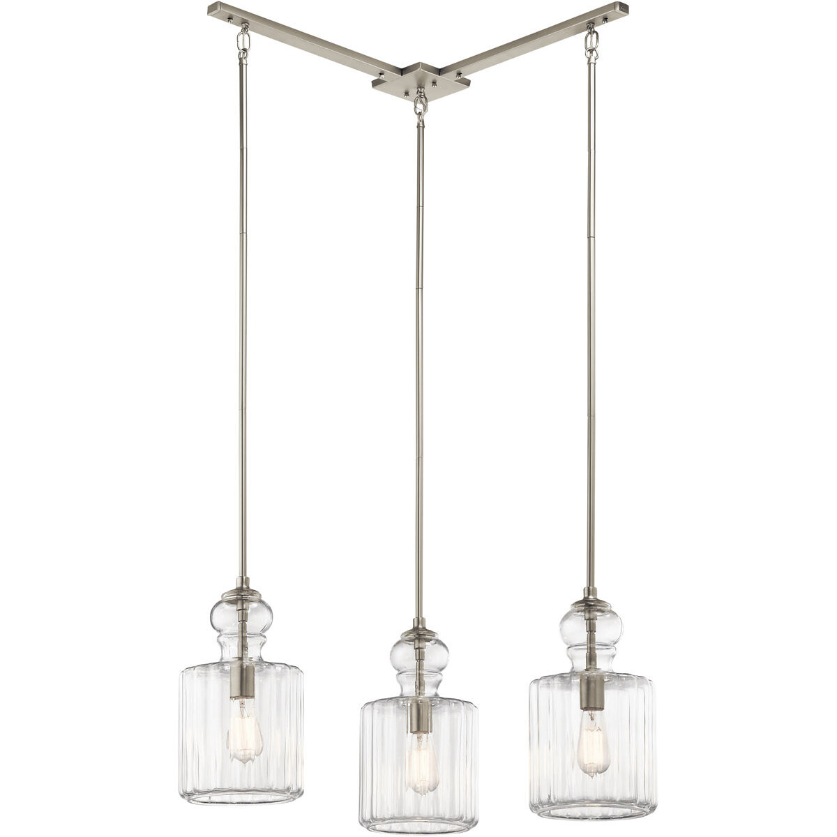 Riviera 1 Light 8 inch Brushed Nickel Pendant Ceiling Light