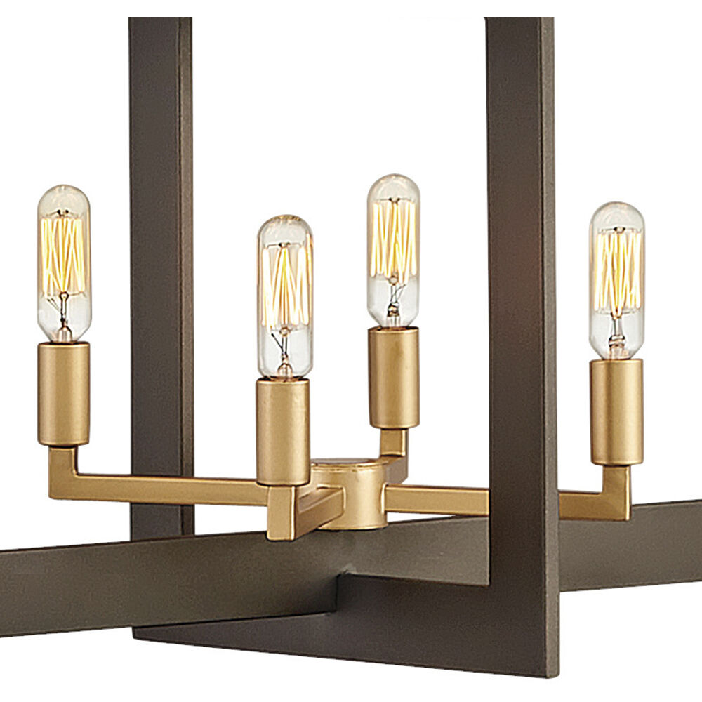 Anders 8 Light 48 inch Metallic Matte Bronze with Deluxe Gold Indoor Linear Chandelier Ceiling Light