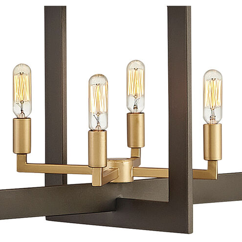 Anders LED 48 inch Metallic Matte Bronze with Deluxe Gold Indoor Linear Chandelier Ceiling Light