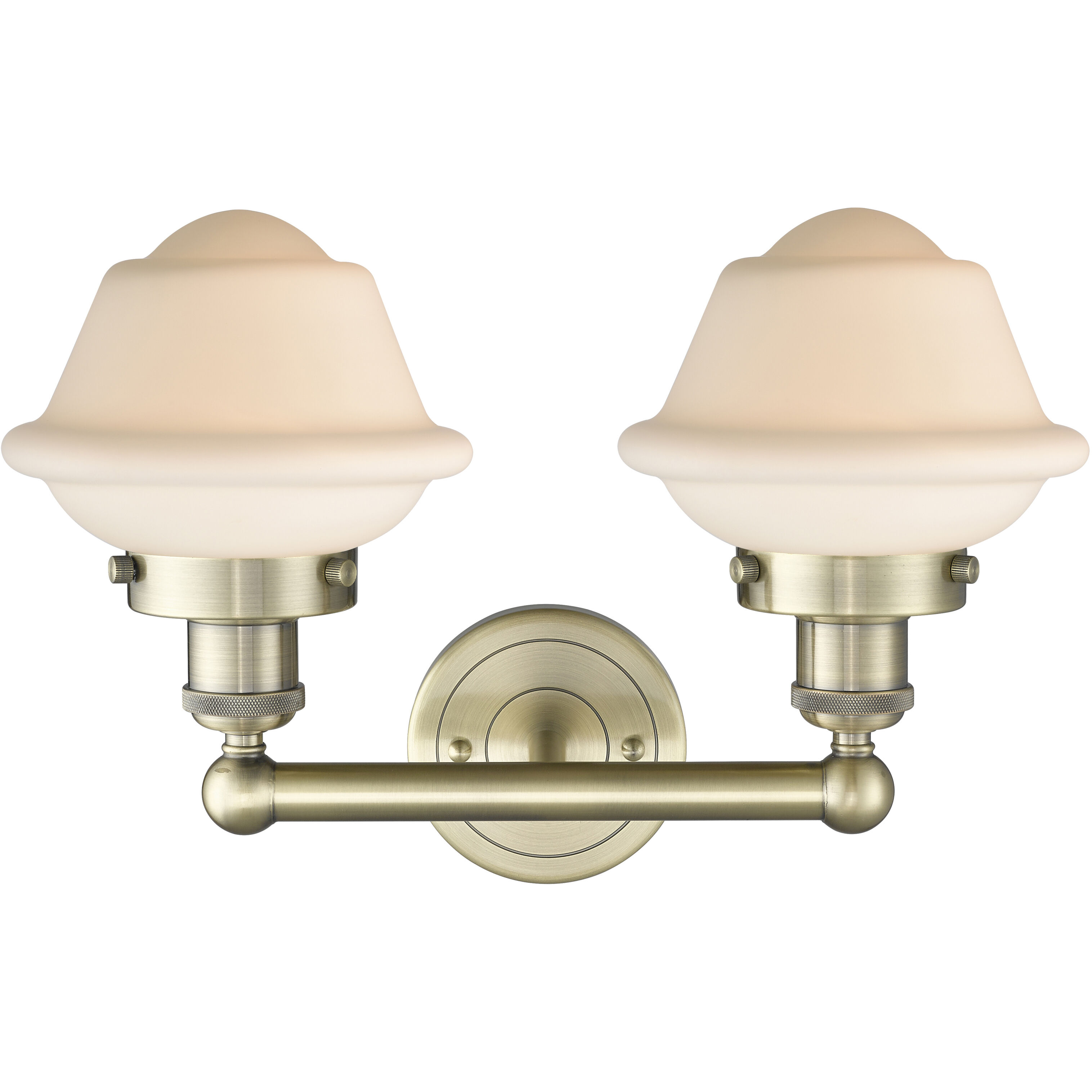 Oxford 2 Light 15.5 inch Antique Brass Bath Vanity Light Wall Light in Matte White